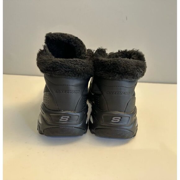 Skechers D'lites Gleeful (Style: 48813) Ankle BOOTS Black Fur Lined Size 9.5 US - Picture 5 of 12